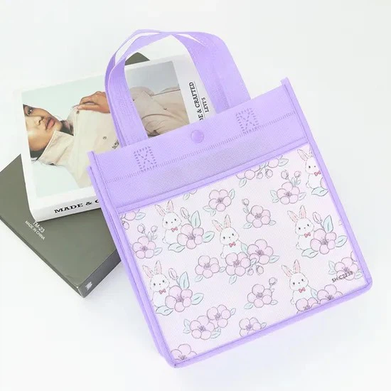 Custom Logo Soft Handle RPET Nonwoven Laminating Shopping Bag