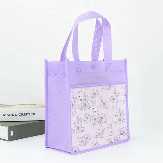 Custom Logo Soft Handle RPET Nonwoven Laminating Shopping Bag